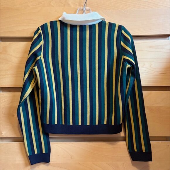 ZARA STRIPED KNIT POLO SWEATER, LIKE NEW, SIZE: SMALL - Picture 3 of 4